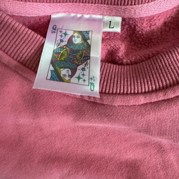 Queen Of Sparkles Wavy Sweater Short Set Pink Rainbow Jeweled Hem Sz M/L - Picture 2 of 6